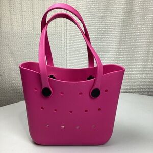 New without tag Large Pink Rubber Beach Tote Bag